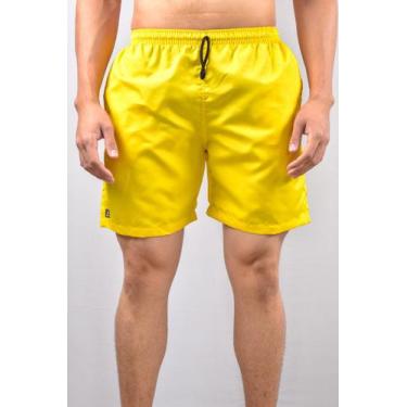 Imagem de Shorts Praia Masculino Liso - Amarelo  - Stok's