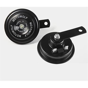 Imagem de Buzina de ar super alta, 1 peça, buzina de mota, trompete, 12 V, preto, alto, 110 db, ciclomotor, veículo elétrico, scooter, buzinas de ar, mota, kit clássico de buzinas de trem (cor: preto)