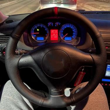 Imagem de LAVIYE Trança, carro volante tampa antiderrapante couro artificial, para Volkswagen VW Golf 4 MK4 Passat B5 Seat Leon Polo Acessórios