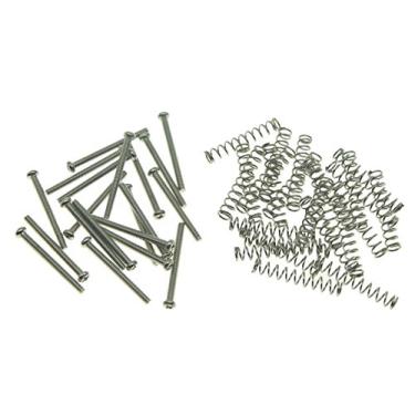 Imagem de KAISH Pacote com 20 parafusos de altura para captador Humbucker American Thread Humbucker com molas para Gibson/EMG/Seymour Duncan/Dimarzio Nickel
