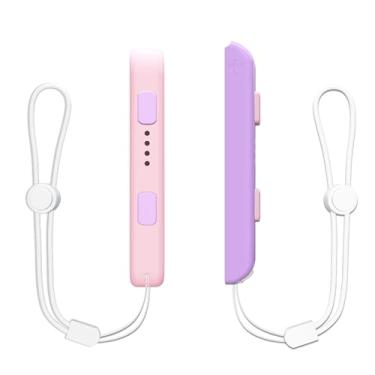 Imagem de Lonxmovs Pacote com 2 pulseiras para Switch Joycon – Acessórios de substituição para alças Joy con (rosa e roxo)