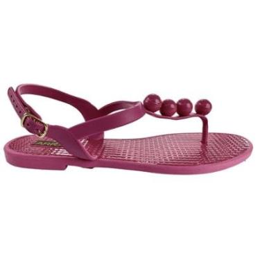 Imagem de Rasteirinha BeachWear de Dedo e Regulagem em Fivela Rosa Detalhe Bolas - ULLY-Feminino