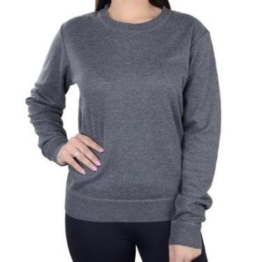 Imagem de Blusa Feminina Facinelli City Lady Tricot Plus Size Cinza Escuro - 658072-Feminino