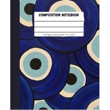 Imagem de Caderno de composição de olho turco: caderno de mau-olhado estético para escola, diário pautado na faculdade para escola, trabalho, escrita, caderno para adolescentes, diário preparado com olhos