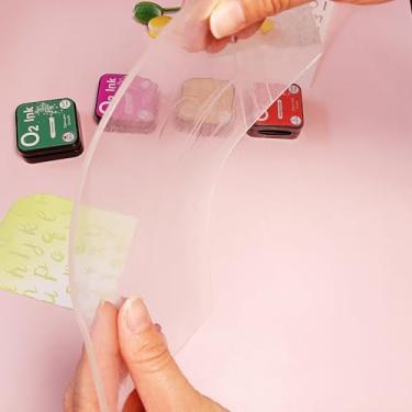 Imagem de Alinacutle 1 peça de tapetes adesivos antiderrapantes multifuncionais de 16,5 x 21,5 cm, serve em ferramenta de posicionamento de carimbo de tamanho original, mistura de tinta de estêncil sem fita,