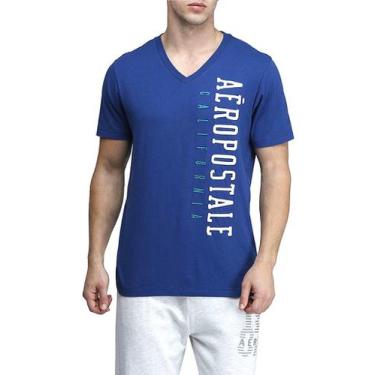 Imagem de Camiseta Masculina Manga Curta Aéropostale Azul Opportune