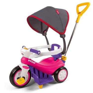Imagem de Triciclo Infantil 2 em 1 Passeio e Pedal, Motoca Policiclo Rosa, Poliplac