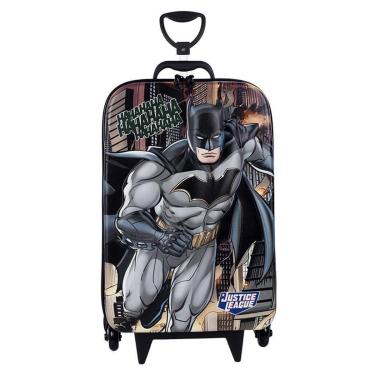 Imagem de Mochila de Rodinhas 3D Batman Liga da Justiça Maxtoy Preto-Masculino