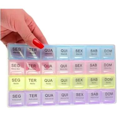 Imagem de PORTA COMPRIMIDOS MENSAL COM 28 DIVISÓRIAS COLORIDO - MODERNO PREMIUM