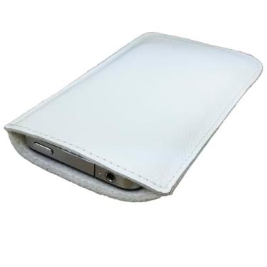 Imagem de Capa Capinha Retalho Couro Legítimo Para Calculadora Hp12c Branco