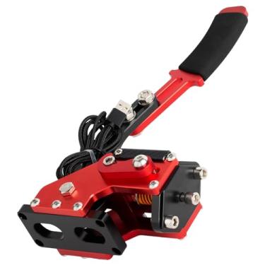 Imagem de bravedog Universal 64Bit Hall Sensor USB Handbrake with Clamp PC Windows system for Sim Racing Game for LGT G25 G27 G29 T500 T300 (Red)