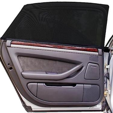 Imagem de EcoNour Persianas de janela para janelas laterais (pacote com 2) | Protetor solar para calor do carro e proteção UV | Persiana de carro de bebê de tecido elástico ajustável | Acessórios de proteção