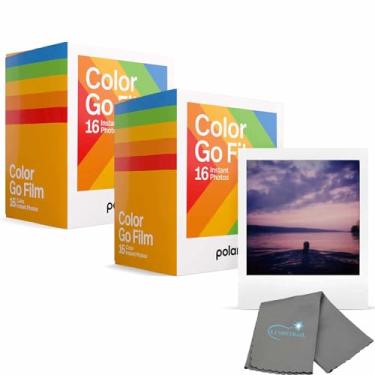 Imagem de Go Color Film, 32 fotos, 2 pacotes duplos, compatível com câmera Polaroid Go, película colorida instantânea para câmera instantânea, com um pano de limpeza Lumintrail