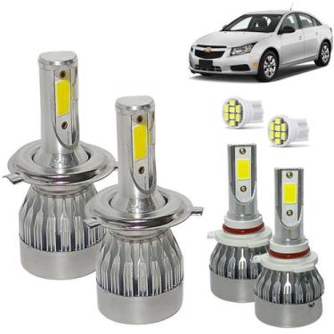 Imagem de Kit Super Led Cruze 2011 2012 2013 2014 Farol Alto e Baixo H4 + Milha 