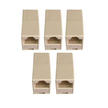 Imagem de Kit Emenda Cabo De Rede Rj45 Fêmea X Fêmea 5 Unidades Nf-e