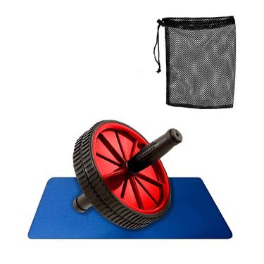 Imagem de Kit Roda Abdominal Dupla Gold Sports Action Tapete de Eva e Sacola Transporte