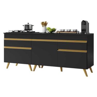 Imagem de Kit Armário de Cozinha Balcão para Cooktop 70cm e Gabinete Pia 120cm V