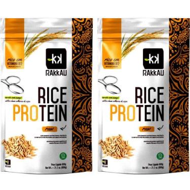Imagem de Kit 2 Rice Protein Natural Rakkau 600g - Vegano - Proteína