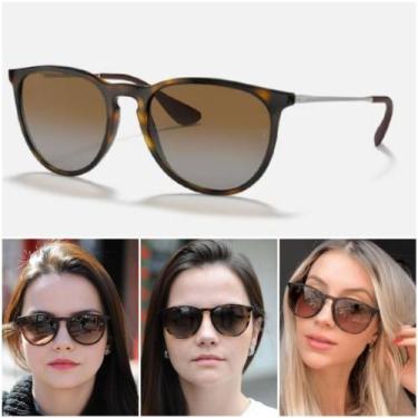Imagem de Óculos De Sol Erika Feminino Tartaruga Marrom Moda Verão Praia UV400 -