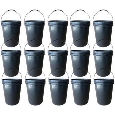 Imagem de Balde 16L Quadrado E Tampa Lacre - 15 Pçs - Nastripack
