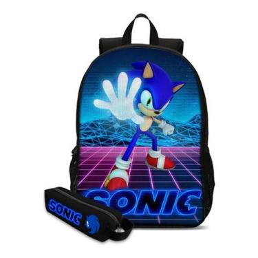 Imagem de Kit Mochila Escolar Com Estojo Infantil Sonic Volta Ás Aulas - Thuco G