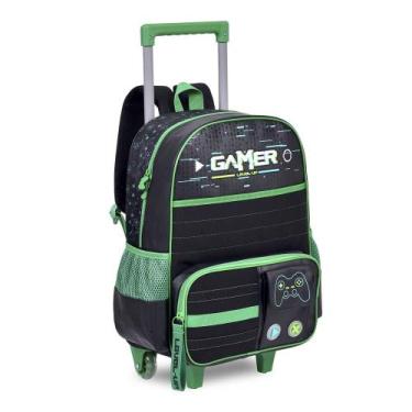 Imagem de Mochila Infantil de Rodinha Game Start Original Clio, Preto