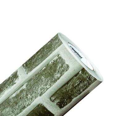 Imagem de Papel De Parede Adesivo Rolo Cimento Tijolo Cinza Com Textura - Imprim