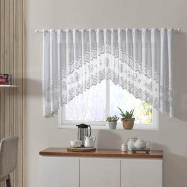 Imagem de Cortina Cozinha Cascata 300x100cm Charmosa Renda Bule - Amora Magazine