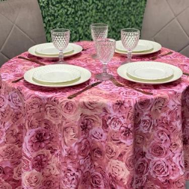 Imagem de Toalha de Mesa Estampado Floral Rosas - MUMUDECOR, ROSAS ROSÊ, 2,80 RE