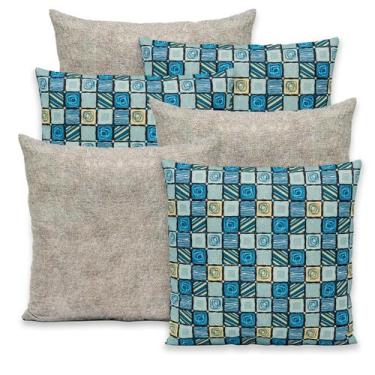 Imagem de Kit 6 Capas de Almofada Gorgurinho Lisa e Estampada 40x40 Zíper - BEM 