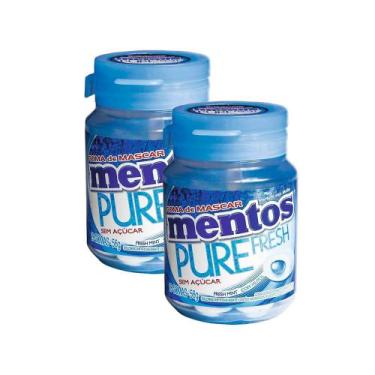 Imagem de Kit 2 Chiclete Mentos Pure Fresh Sabor Fresh Mint Sem Açúcar 28 Unidad