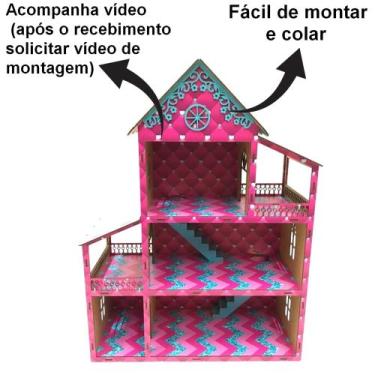 Imagem de Casa Casinha De Boneca Mdf Adesivada Lol Infantil Decoração - babykids