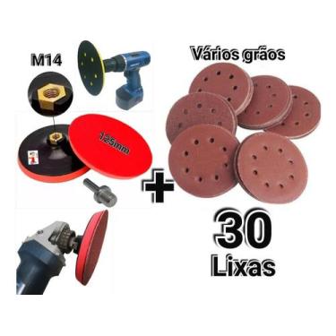 Imagem de Suporte P/ Furadeira E Esmerilhadeira + 30 Disco Lixa para madeira met