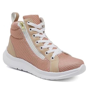 Imagem de Tênis Feminino Sapato Bota Botinha Cano Alto Fitness Confortável - J.R