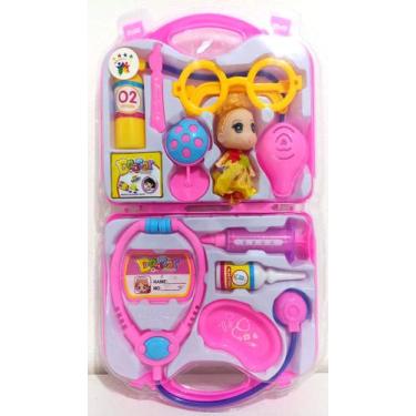 Imagem de Brinquedo Kit Médico Infantil  Maletinha Rosa - FUN GAME