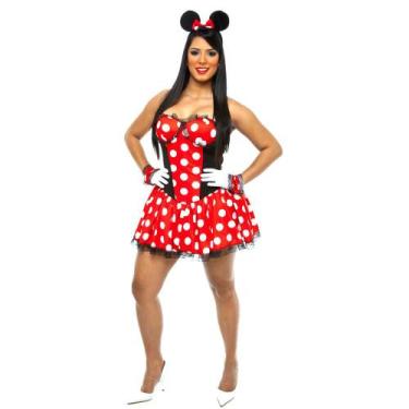 Imagem de Fantasia Minnie Luxo Feminina Adulto - Jade Fashion, P