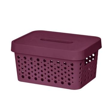 Imagem de Cesto Organizador 2l Multiuso Com Tampa - usual plastic, bordo