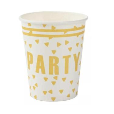 Imagem de 10 Copos de Papel Party Dourado 270 ml Silver Festas - Inspire sua Fes