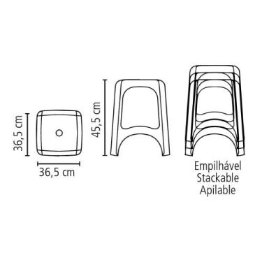 Imagem de Banqueta Niterói vermelha - Tramontina