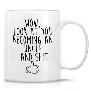 Imagem de Retreez Caneca engraçada para tio novo - Copos de café de cerâmica de 325 ml para tios orgulhosos - Revelação de gravidez, anúncio de nascimento, chá de bebê, aniversário, presente de agradecimento