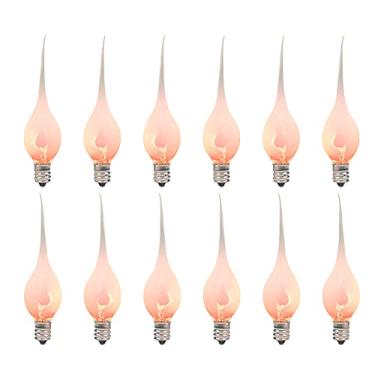 Imagem de Goothy Lâmpadas de Vela de Chama Flicker de Silicone, Lâmpadas de Substituição de Silicone de 1 Watts para Lâmpadas de Vela de Janela Elétrica Estilo Country, Adequado em Base de Candelabro C7/E12, Pacote com 120 Volt-12