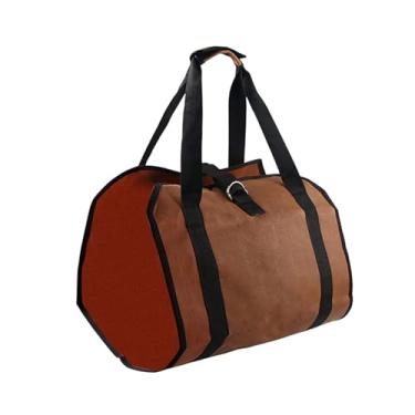 Imagem de Ioensy Lenha Transportadora Bolsa de Transporte de Madeira Pilha de Lenha Equipamento de Lareira Bolsa de Toras para Viagem Churrasco Pesca, Marrom