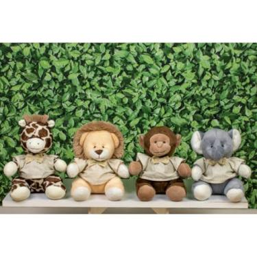 Imagem de Kit de Pelucia Safári Provence Leão, Elefante, Macaco E Girafa 15 Cm (XADREZ DE BEGE)