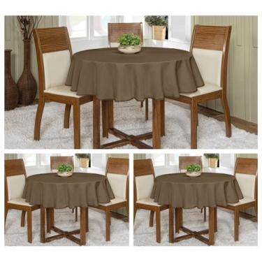 Imagem de Kit 3 Toalhas De Mesa Oxford Redonda 4 lugares 1,45m Várias Cores Buff