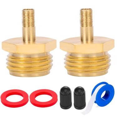 Imagem de Breezliy Plugue de sopro de latão RV, válvula de enchimento de pneu para torneira de mangueira de jardim macho, adaptador de sopro Winterize, adequado para campistas, autocaravanas e trailers de