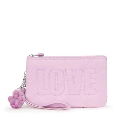 Imagem de Kipling Bolsa de pulso extra grande criativa, Love Puff Pink, 8.5''L x 5.25''H x 1.5''D