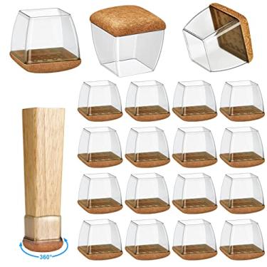 Imagem de Yarehand Pacote com 16 Protetores de Piso para Pernas de Cadeira para Pisos de Madeira, Controles Deslizantes Redondos de Borracha para Móveis, Almofada de Feltro 360° Envolta Na Parte Inferior Espess