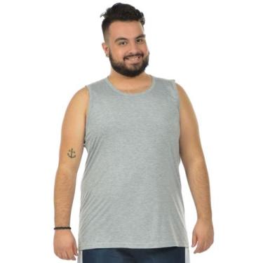 Imagem de Regata machão malha fria plus size fenomenal(sem elasticidade), Cinza 