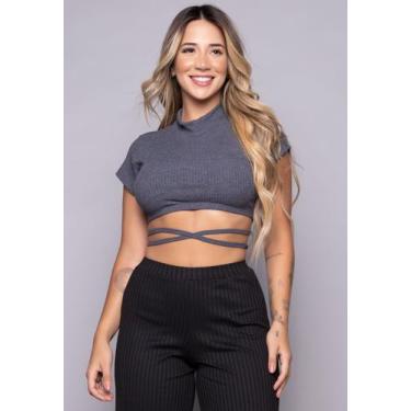 Imagem de Kit 10 Croppeds Amarração Cruzado Transpassado Moda Gringa Atacado - V