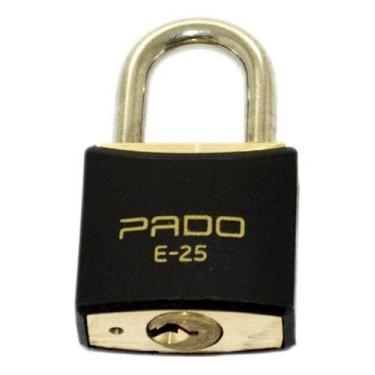 Imagem de Kit 2 Cadeado Pequeno Pado 25mm Color Mala Mochila Armário, Preto